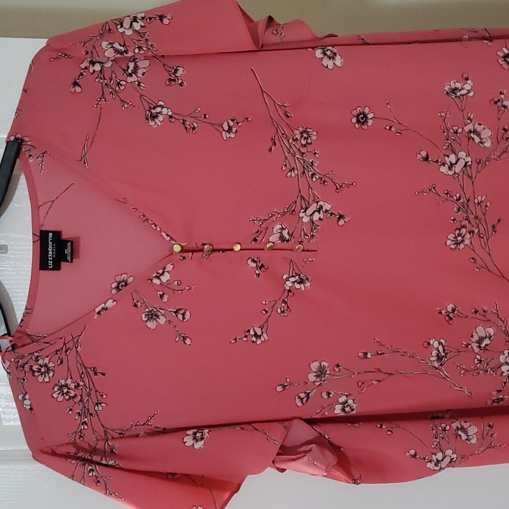 Pink floral blouse